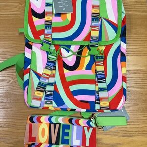 H&M Colorful Kids girl boys Backpack and Pouch Set